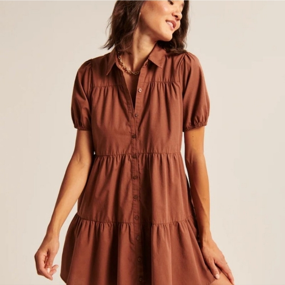 Abercrombie Fitch Poplin Trapeze Shirt Dress Paprika Red Women’s Size XS Summer - Picture 1 of 15